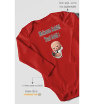 Mekanın Sahibi Yeni Geldi Baskılı Bebek Zıbını – Çıtçıtlı Body 8 Renk  %100 Pamuk Uzun Kol (Kırmızı)