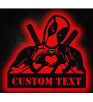 Deadpool Tasarımlı Led Mdf Duvar Tablosu, 6mm Ahşap Duvar Dekoru