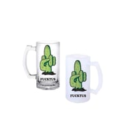 Ghostbastır Design Eğlenceli Kulplu Bira Bardağı Buzlu veya Şeffaf Seçenekli 059