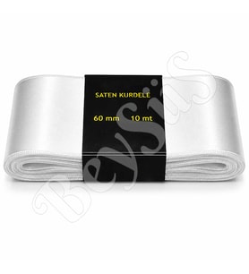 Saten Kurdele 60 mm Beyaz