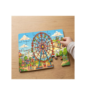 Renkli Büyük Dönme Dolap Tasarımlı 24 Parça Ahşap Çocuk Puzzle