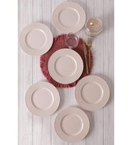 Krem Myra Pasta Tabağı 22 Cm 6 Adet 030