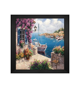 Manzara Temalı Kanvas Tablo 80 x 110 cm Siyah Çerçeve