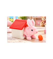 Sunman Puffy Friends Sesli Hareketli Pelüş Tavşan ve Kulübesi Oyun Seti