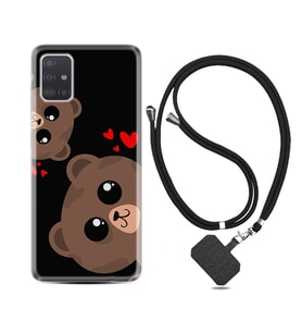 Samsung a71 A72 A73 A7 A9 2018 C7 C9 Kılıf Boyun Askılı Silikon Love Animals 1780