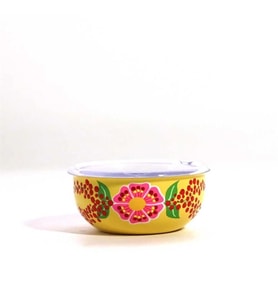 Kapaklı Kase Sarı (12 Cm)