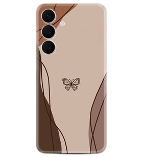 Samsung Galaxy S25 FE Kılıf Boutique Baskılı Resimli Kahve Kelebek Pcode -038