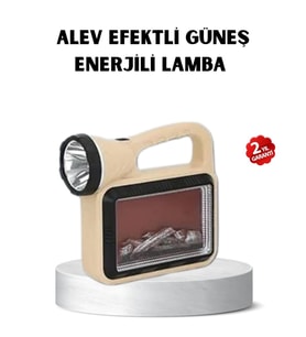 Güneş Enerjili Alev Efektli Lamba COB Led Su Geçirmez Çok Fonksiyonlu