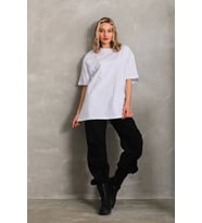 Kadın Düz Kısa kol Penye T-shirt - Beyaz