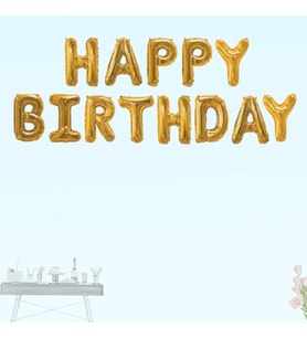 Happy Birthday Folyo Balon Seti, 40 cm - Altın (STD)