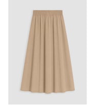 LCW Modest Bej Beli Lastikli A Kesim Poplin Etek