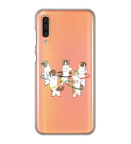 Samsung Galaxy A50 - A30S Uyumlu Tatlı Kediler Tasarımlı Şeffaf Telefon Kılıfı