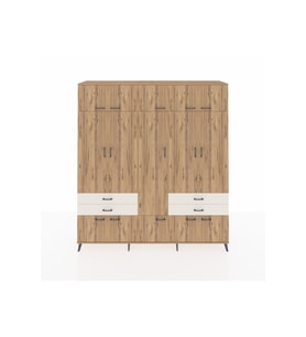 Hyperion Dolap 11 Raflı 4 Çekmeceli 2 Askılı 220x44x243 Çam-Çam/Aytaşı