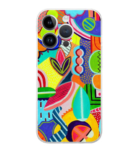 PrintiFy iPhone 14 Pro ile Uyumlu Retro Color 6  Kamera Korumalı Şeffaf  Kılıf