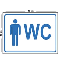 Metal Erkek Wc 30cm x 40cm A3 Büyüklüğünde Uyarı Levhası Yönlendirme Tabelası