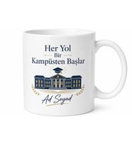 Kişiye Özel Kampüs Anısı Baskılı Kupa Bardak Mezuniyet Hediye
