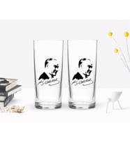 BK Home Renkli Baskılı Atatürk Temalı İkili Rakı Bardağı Seti-26 (Beyaz)