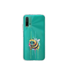 Poco M3 ile uyumlu Splash arı tasarımlı şeffaf silikon kılıf
