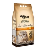 MYCAT (10 LT) TOPAKLANAN BENTONİT KEDİ KUMU PORTAKAL KOKULU (İNCE TANE)