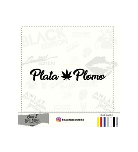 Plata Plomo Oto Sticker Siyah 20*10 Cm