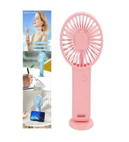 MİNİ FAN,TELEFON TUTUCU,PORTATİF EL VANTİLATÖRÜ PEMBE  9,3x19cm (Fuşya-Pembe)