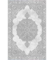 Eliana Home Baskılı, Yıkanabilir Kaymaz Taban Salon Halısı LNA1372-HY-1036 100x150 cm (Gri)