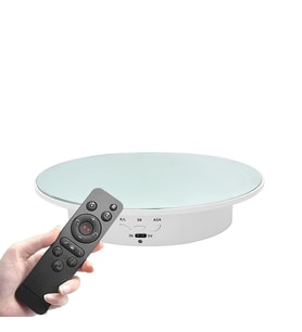 GDX TUTA-20 Ayna Yüzeyli 20 cm Turn Table - Döner Stand - Döner Tabla (Düz Beyaz)