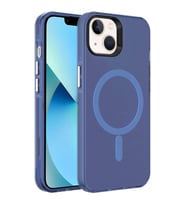 Apple iPhone 15 Uyumlu Kılıf Zore M-safe Şarj Özellikli Buzlu Transparan C-Pro Sert Kapak (Lacivert)