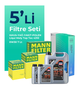 MANN Fiat Ducato 2.3 Dizel Filtre Bakım Seti Liqui Moly Motor Yağlı (2019-2023) 5 Li