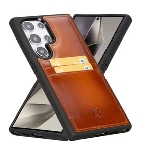 Bouletta Samsung Galaxy S24 Ultra Uyumlu Deri Arka Kapak FXCP RST2EF (Taba)