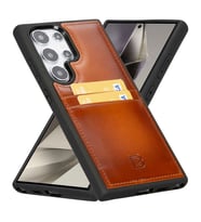 Bouletta Samsung Galaxy S24 Ultra Uyumlu Deri Arka Kapak FXCP RST2EF (Taba)