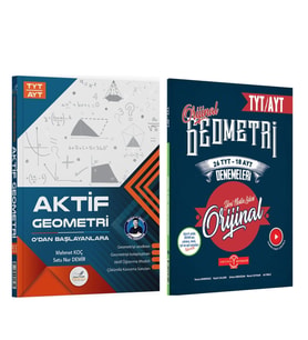 Aktif TYT AYT Geometri 0 dan Başlayanlara ve Orijinal Yayınları 24 TYT 17 AYT Deneme Seti 2 Kitap