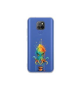 General Mobile GM 20 ile uyumlu Splash ahtapot tasarımlı şeffaf silikon kılıf