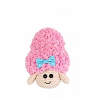 Mavi Kurdelalı Pembe Yumoş Kuzucuk Amigurumi Organik Oyuncak