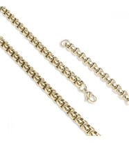 Erkek Arnavut Çelik Kolye 6Mm (Altın)