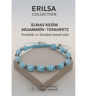 Sertifikalı Elmas Kesim Terahertz - Akuamarin Taşı Bileklik – Zerafet ve Ferahlık Taş (Çok Renkli)