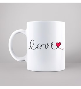 Aşk Love Sevgili Tasarımlı Kupa