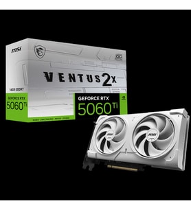 MSI VGA GEFORCE RTX 5060 TI 16G VENTUS 2X OC WHITE PLUS RTX5060TI 16GB GDDR7 128B DX12 PCIE 5.0 X16 (3XDP 1XHDMI)