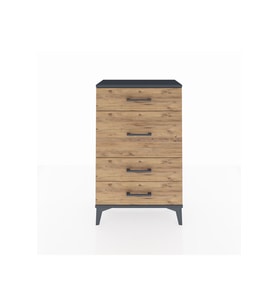 Arges Komodin 4 Çekmeceli 60x30x96 Antrasit-Çam
