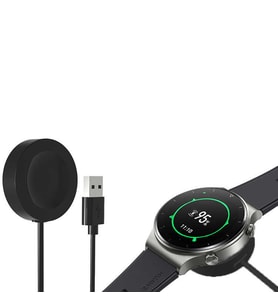 Hızlı Şarj Edin, Huawei Watch GT 3 46mm Uyumlu Akıllı Kapanma Özellikli Manyetik USB Kablosu (Siyah)
