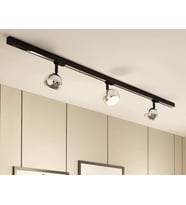 Mylights Demet Habek Panasonıc Gün Işığı Ampullü 1 Metre Alüminyum Ray İle Krom Kaplama 3 Başlıklı Spot Avize