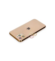 Newface Apple iPhone 11 Pro Renkli Kamera Lens Koruma Cam - Turuncu-Kırmızı