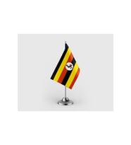 Uganda Tekli Saten Masa Bayrağı Seti