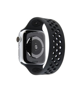 Newface Apple Watch 38mm Ayarlı Delikli Silikon Kordon - Siyah-Siyah