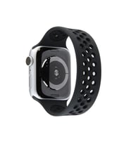 Newface Apple Watch 38mm Ayarlı Delikli Silikon Kordon - Siyah-Siyah