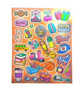 Metalik Sticker Stiker Defter Planlayıcı Etiket (QS011)-25x20 cm- Parti Notaljik