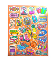 Metalik Sticker Stiker Defter Planlayıcı Etiket (QS011)-25x20 cm- Parti Notaljik
