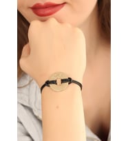 LOVE (Aşık) Siyah Deri İpli Unisex Mood Bileklik - TJ-BB1986