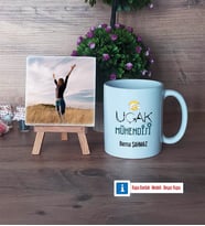 Uçak Mühendisi Fotoğraflı Dekoratif Taş, Kupa Bardak Beyaz Hediye (Model 1)