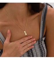 Kemik Model Detaylı Tarih Kolye 925K Gümüş (Gold)